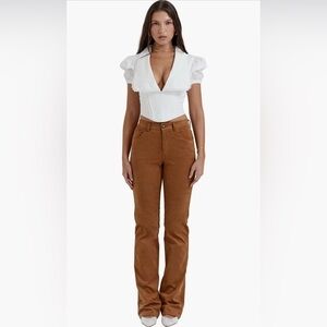 House of CB Apollo Suede Brown Pants